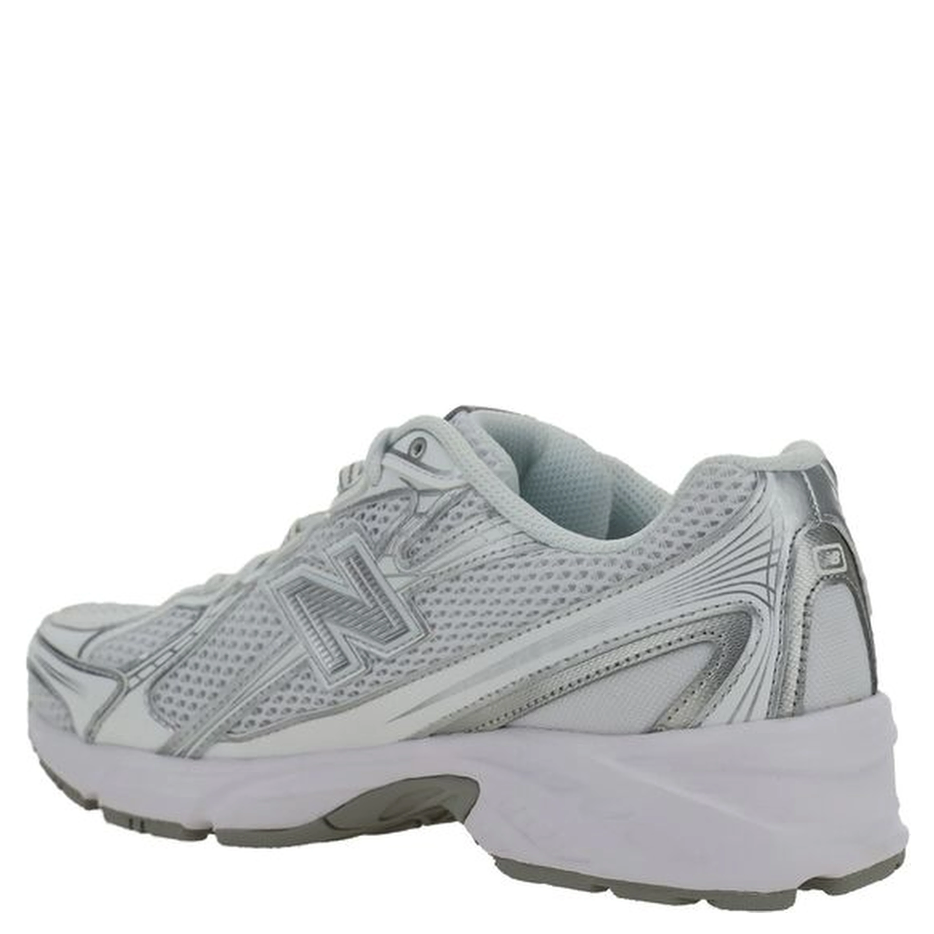 White Polyurethane Athletic Sneakers
