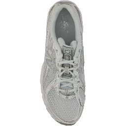 White Polyurethane Athletic Sneakers