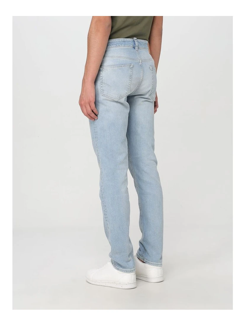 Blue Denim Straight-Leg Jeans