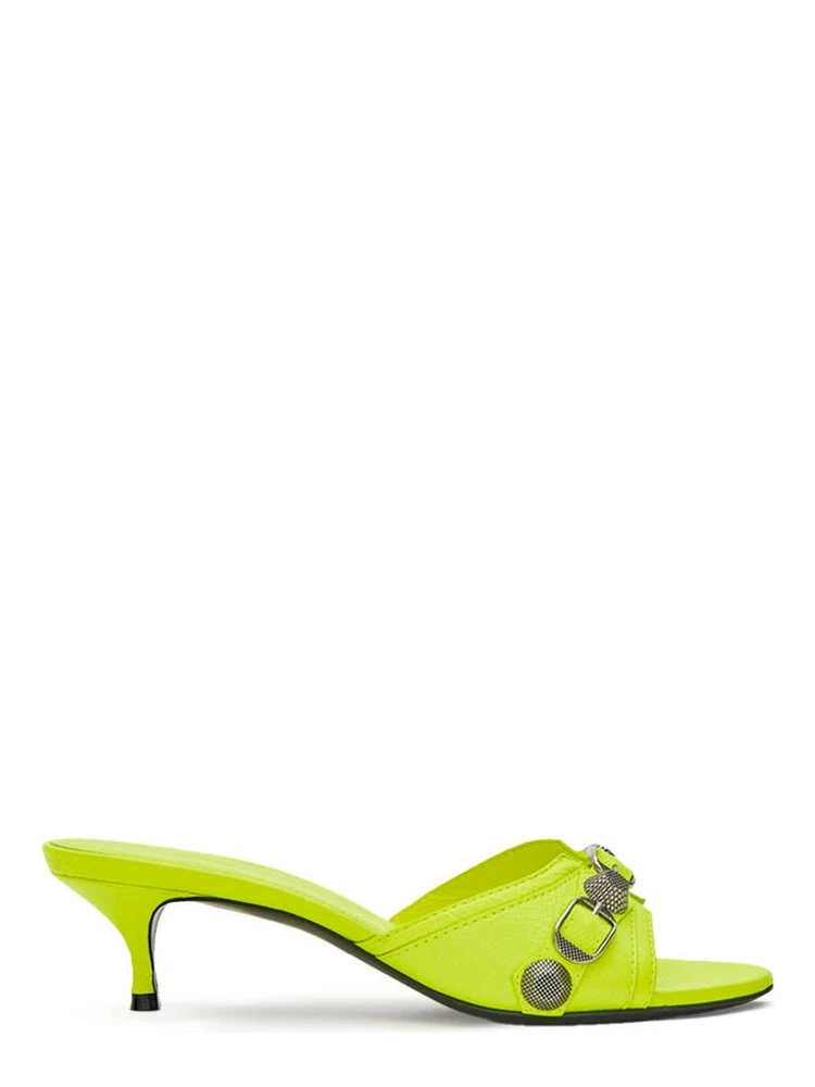 Yellow Leather Mules