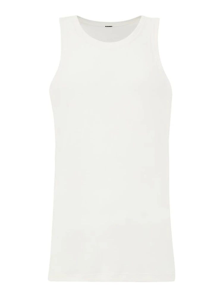 White Cotton Sleveless Jacket