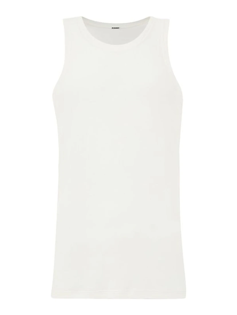 White Cotton Sleveless Jacket