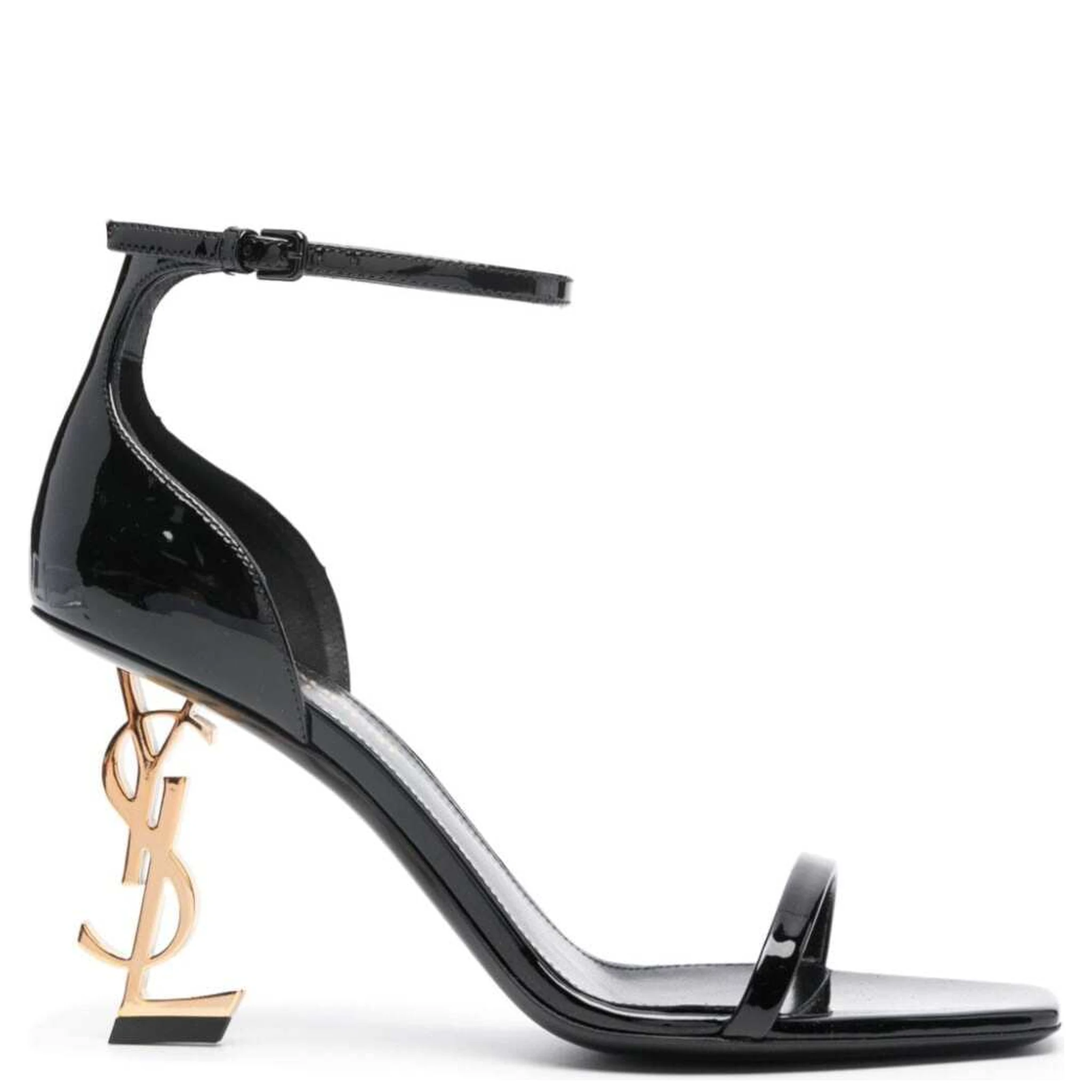 Opyum Black Sandals with YSL Heel in Patent Leather Woman