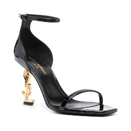 Opyum Black Sandals with YSL Heel in Patent Leather Woman