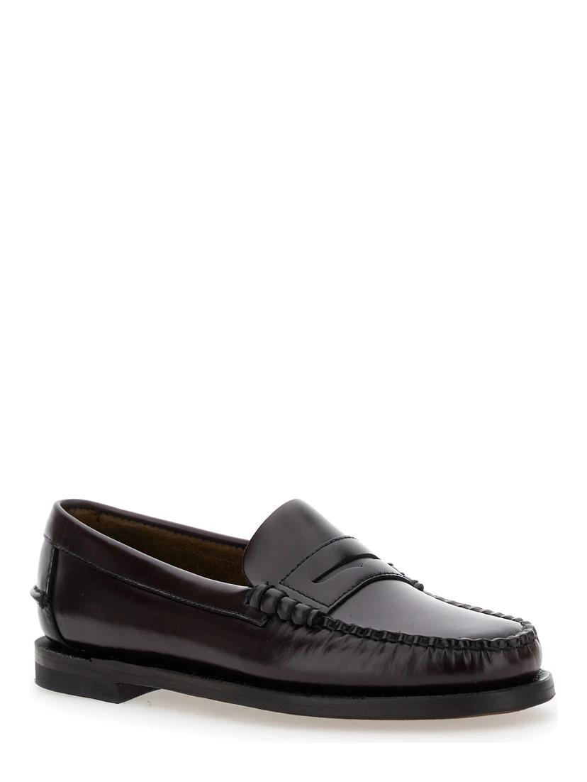 Dan Bordeaux Pull-On Loafers in Leather Woman