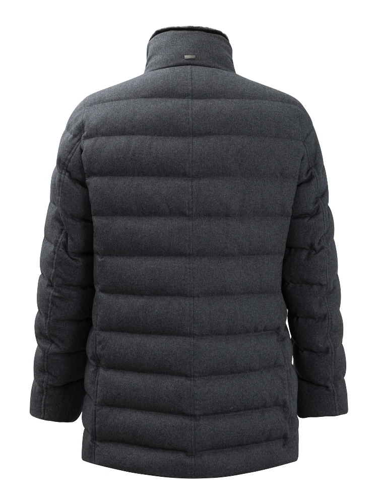 Silk and cashmere down jacket alternative