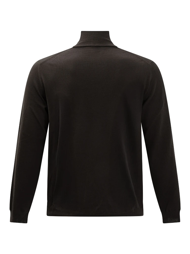 Virgin wool sweater with half zip alternative