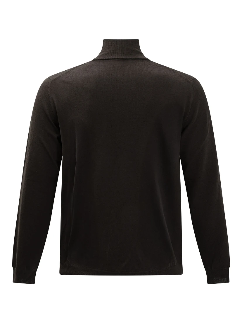 Virgin wool sweater with half zip