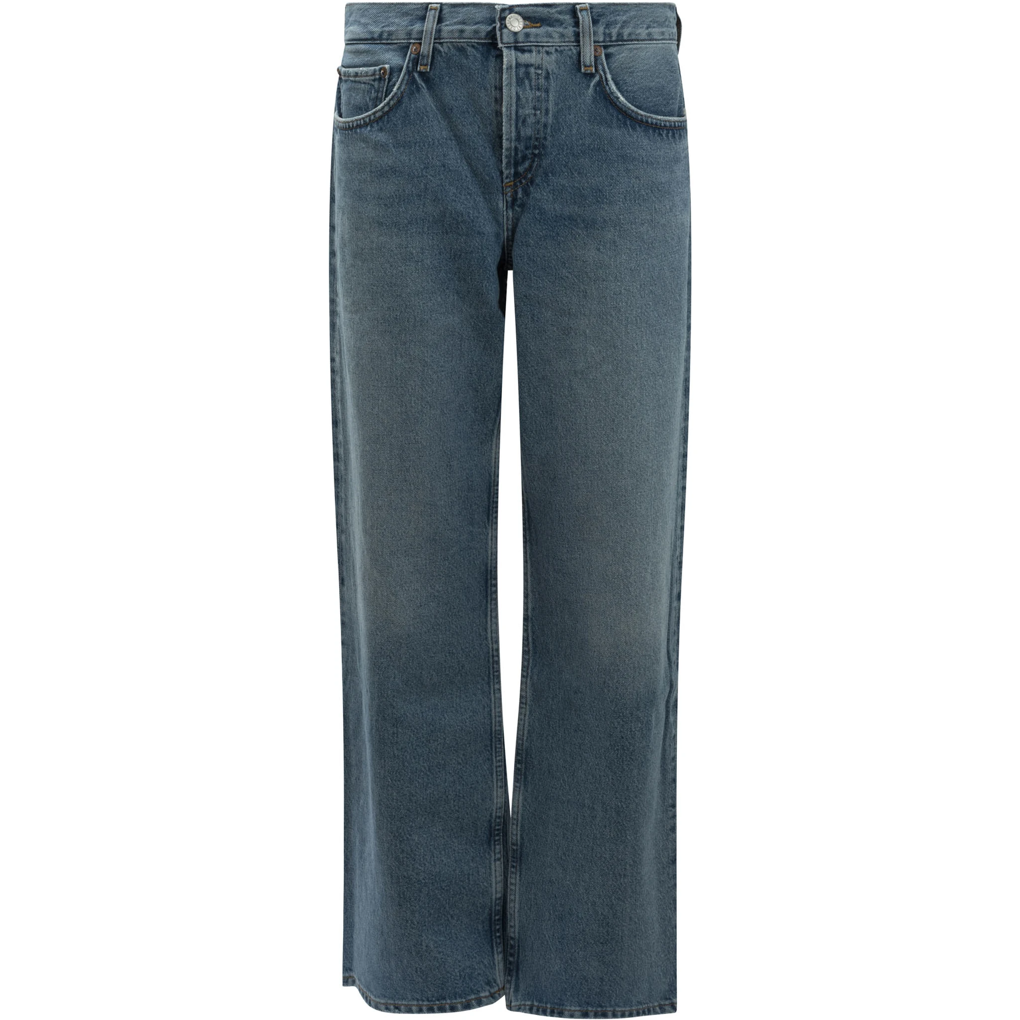 بنطلون جينز واسع الساق