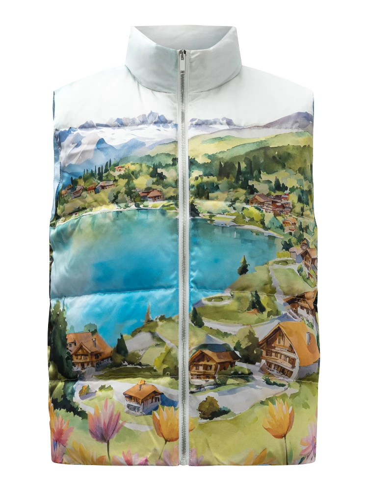 Silk sleeveless jacket