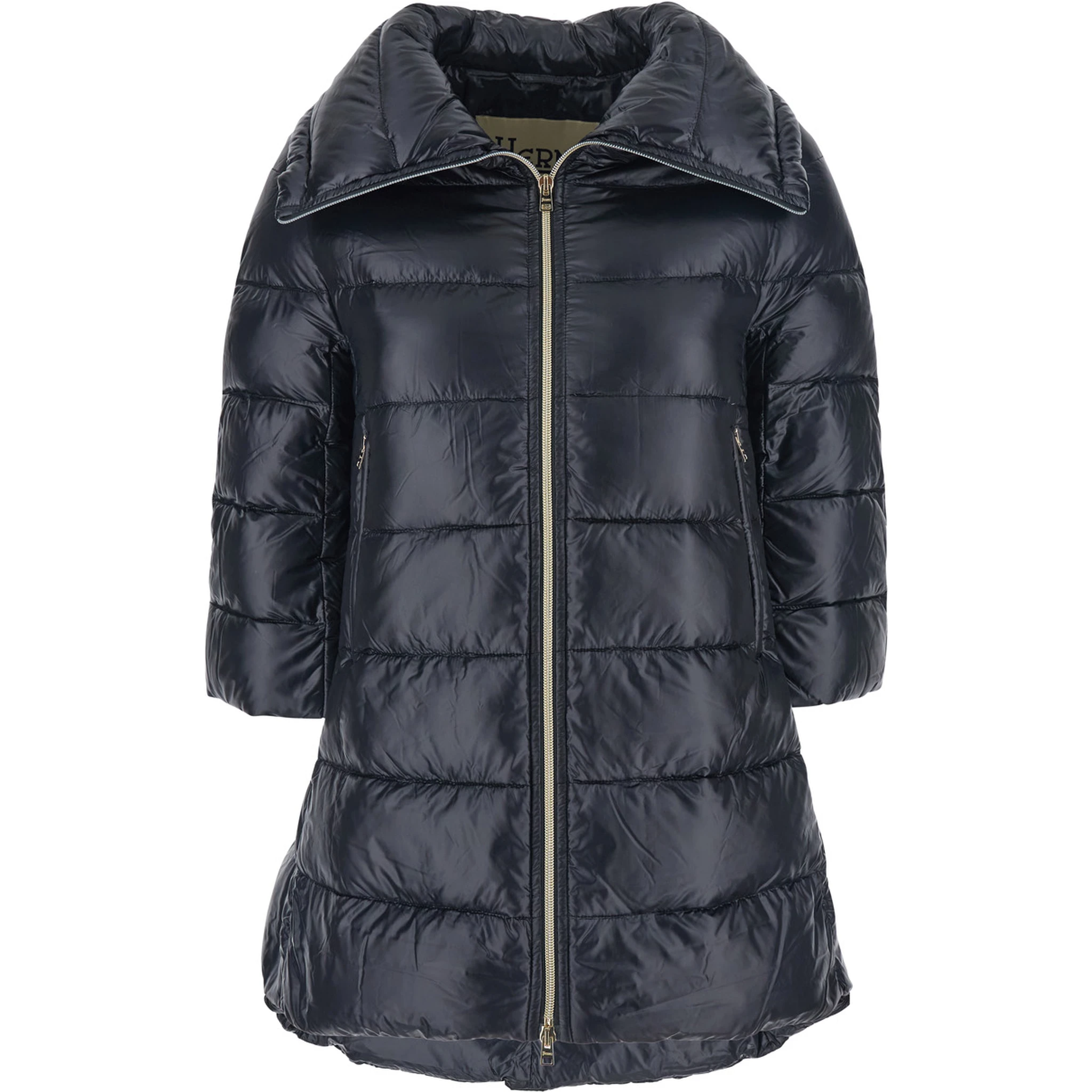 Cleofe Black Down Jacket with Front Zip Closure in Tech Fabric Woman