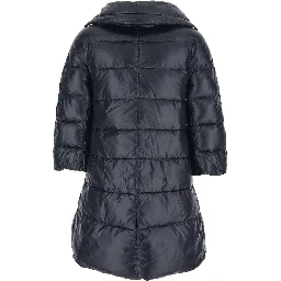 Cleofe Black Down Jacket with Front Zip Closure in Tech Fabric Woman