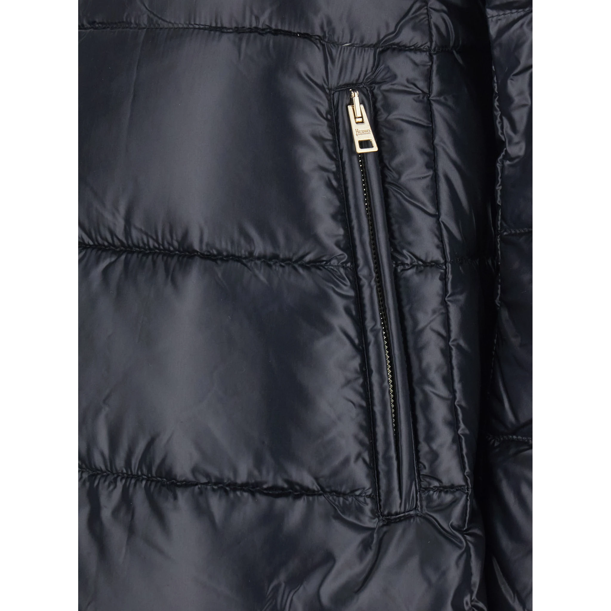 Cleofe Black Down Jacket with Front Zip Closure in Tech Fabric Woman