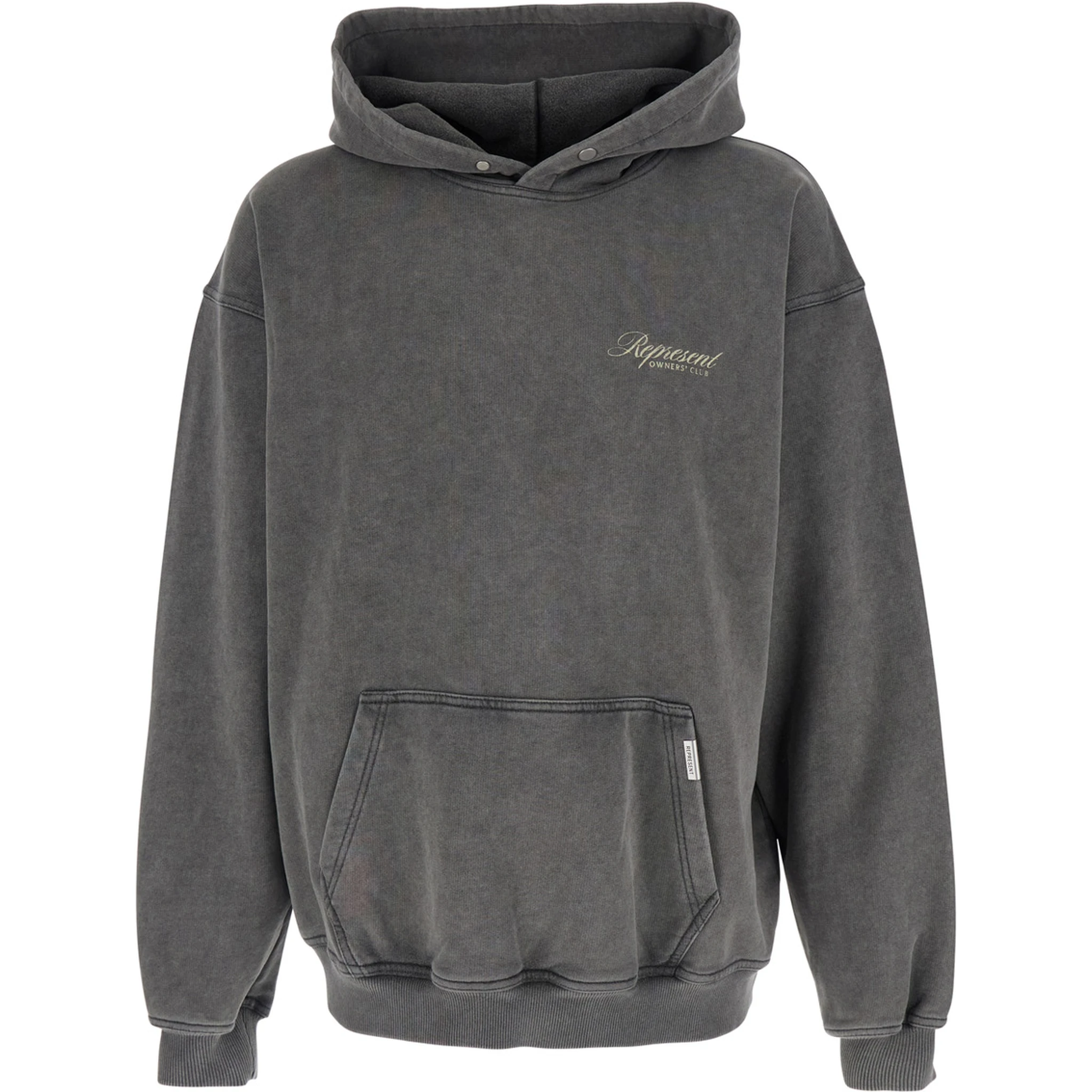 Grey Sweatshirt with Logo Print on Front and Back and Faded Effect in Cotton Man