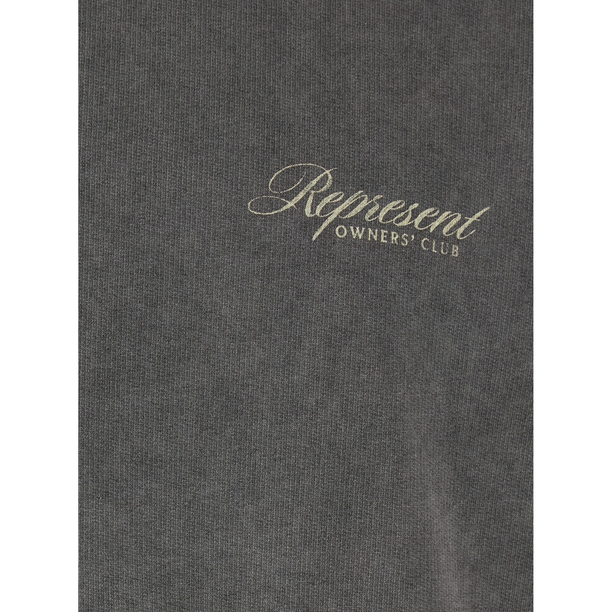 Grey Sweatshirt with Logo Print on Front and Back and Faded Effect in Cotton Man