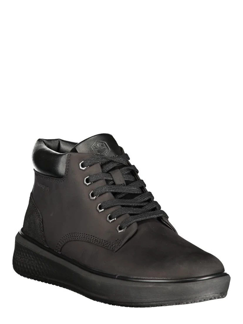 حذاء رياضي رجالي من الجلد الأسود