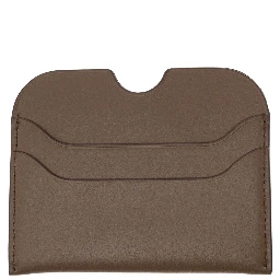 Brown Card-Holder with Logo Print on the Front in Leather Man