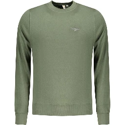 Green Cotton Men Sweater
