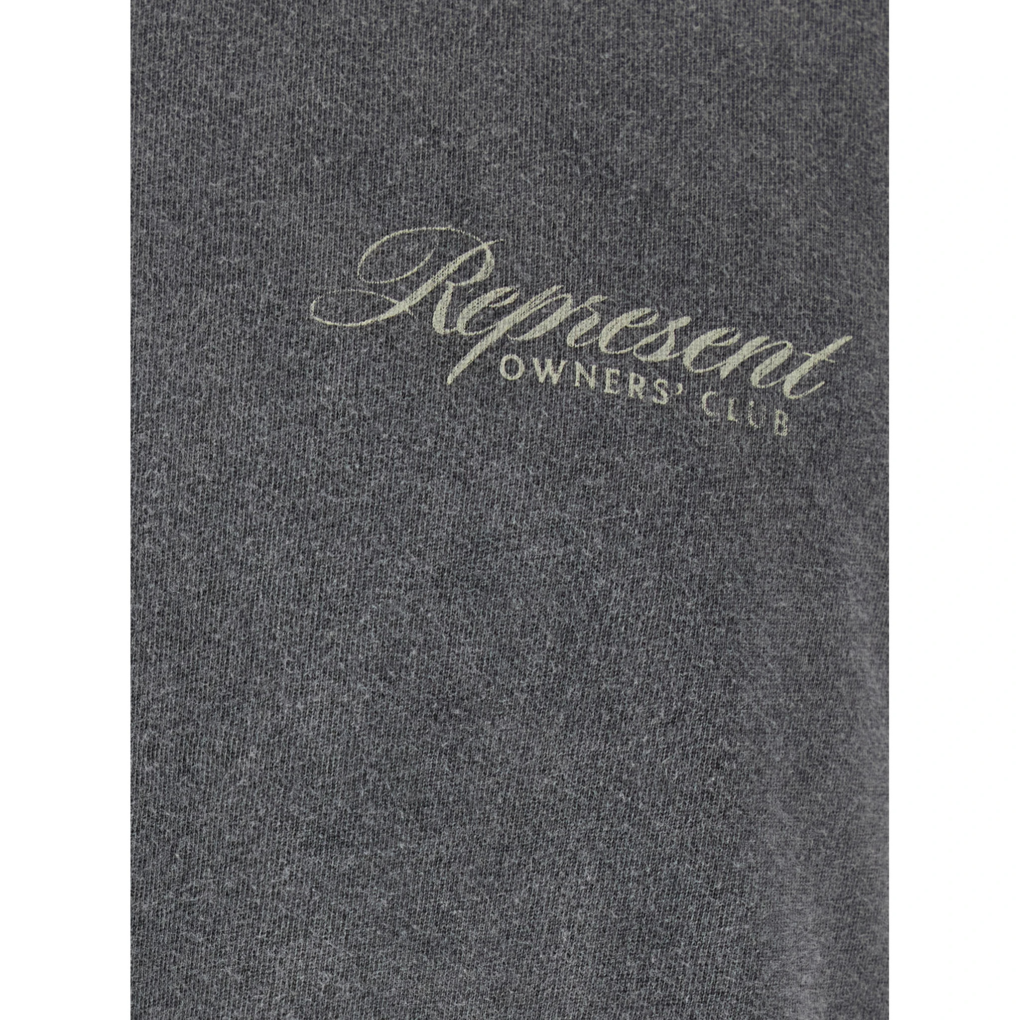 Grey Crew Neck T-Shirt with Logo on Front and Back and Faded Effect in Cotton Man