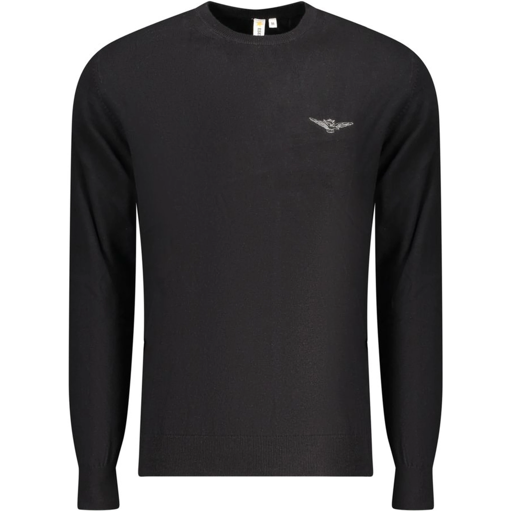 Black Cotton Men Sweater