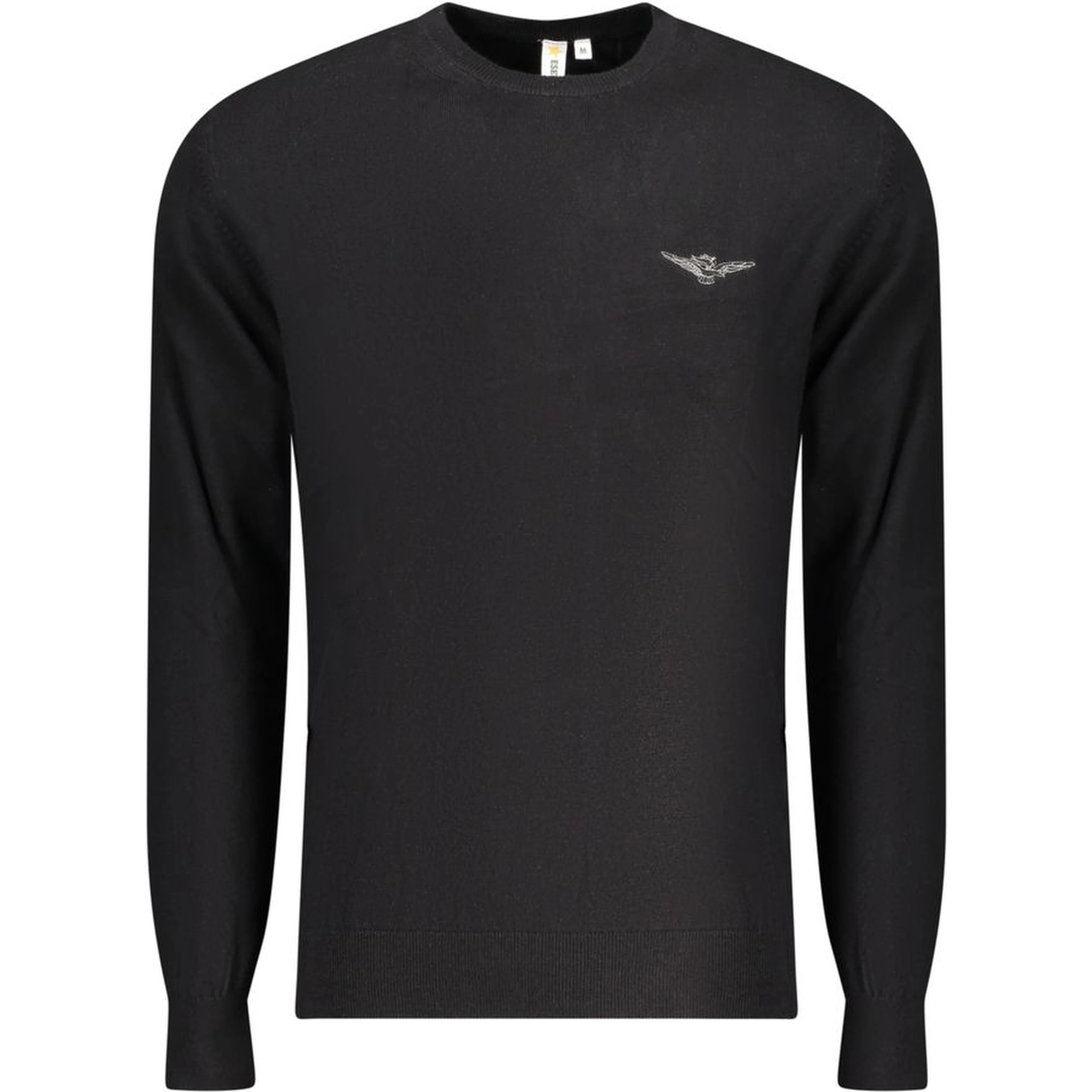Black Cotton Men Sweater