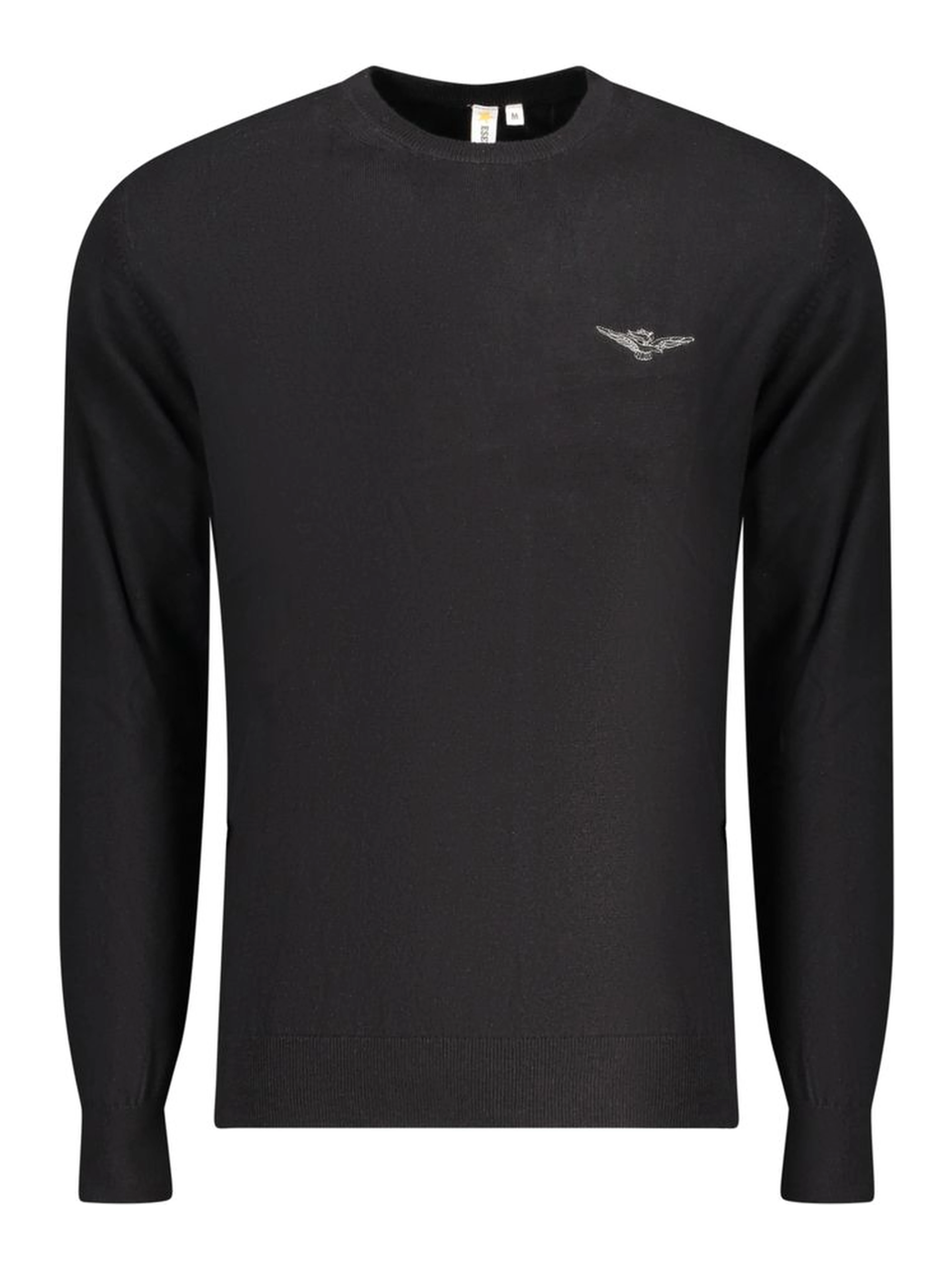 Black Cotton Men Sweater