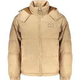 Beige Polyester Men Jacket