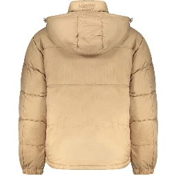 Beige Polyester Men Jacket