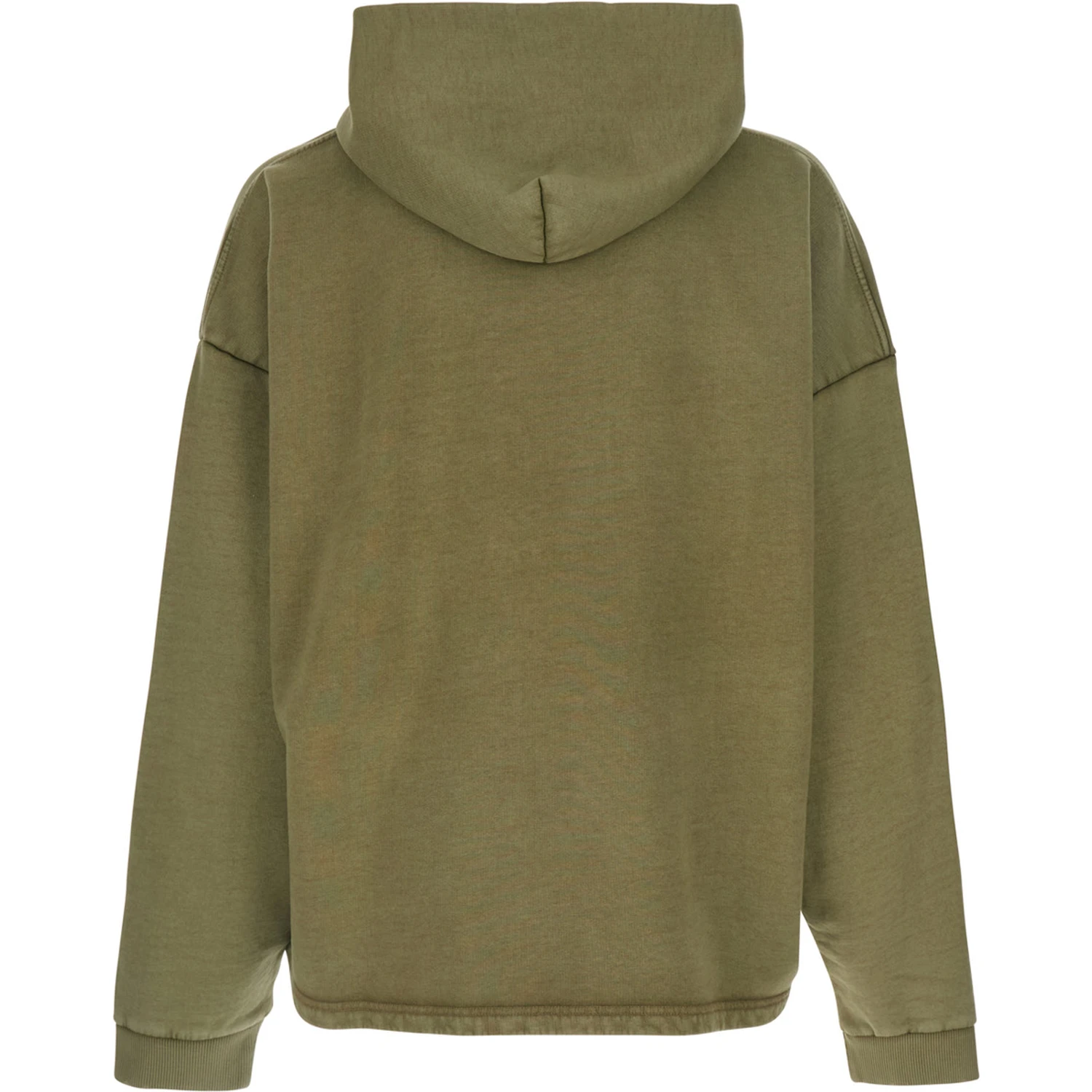 Green Sweatshirt with Logo Lettering on the Front and Faded Effect in Cotton Man