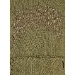 Green Sweatshirt with Logo Lettering on the Front and Faded Effect in Cotton Man