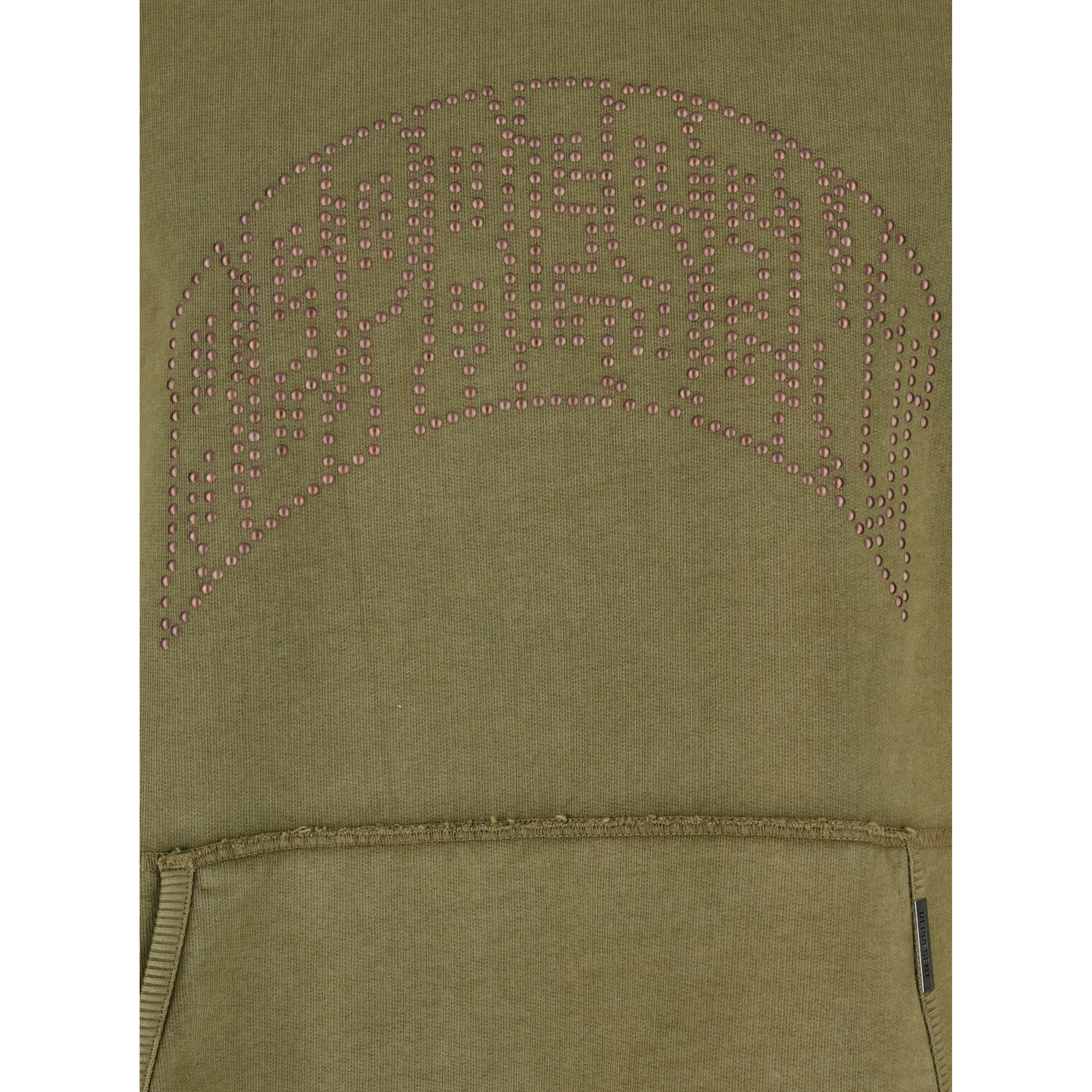 Green Sweatshirt with Logo Lettering on the Front and Faded Effect in Cotton Man