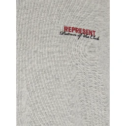 Patron of the Club Grey Crewneck T-Shirt with Front and Back Logo Print in Cotton Man