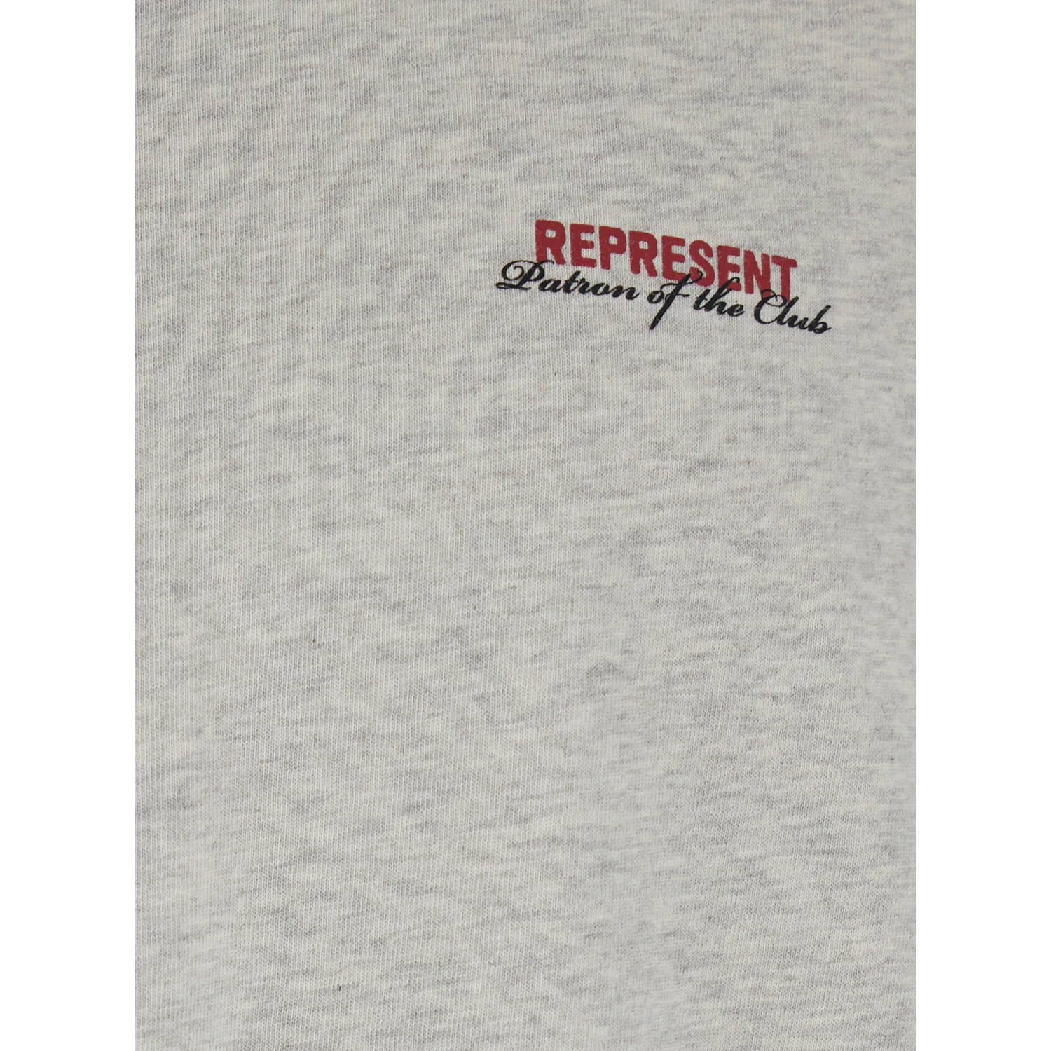 Patron of the Club Grey Crewneck T-Shirt with Front and Back Logo Print in Cotton Man