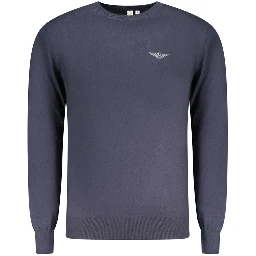 Blue Cotton Men Sweater