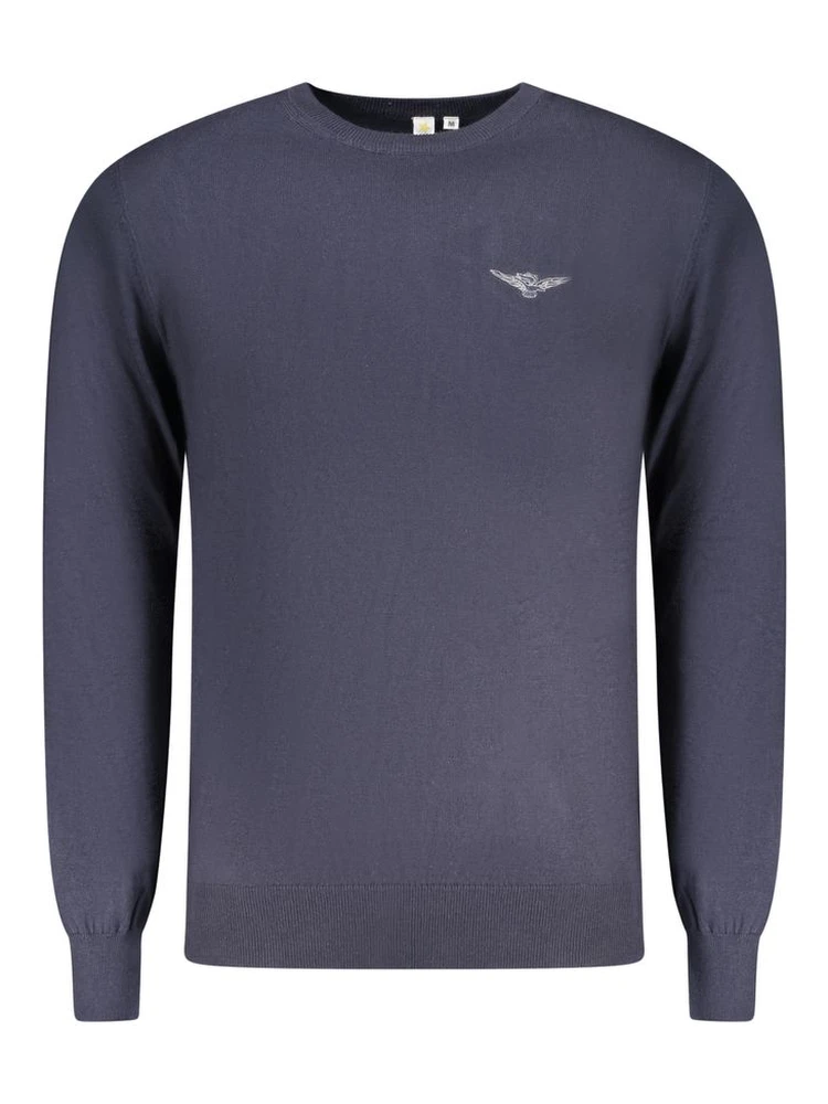 Blue Cotton Men Sweater