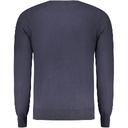 Blue Cotton Men Sweater