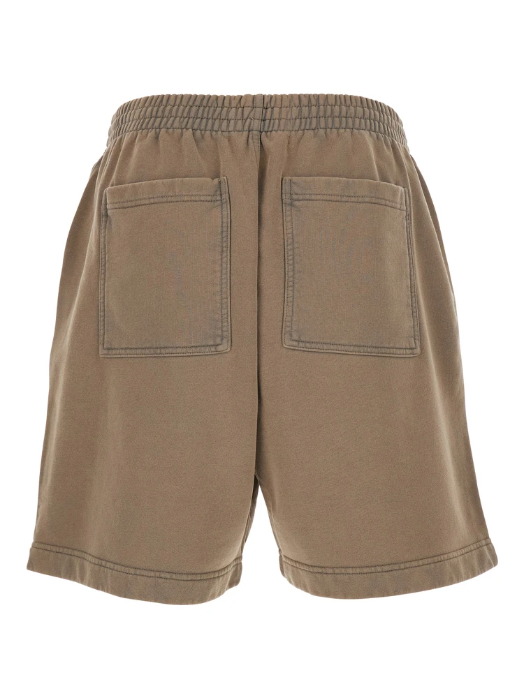 Brown Shorts with Elasticated Waist and Logo Lettering on the Front in Cotton Man alternative