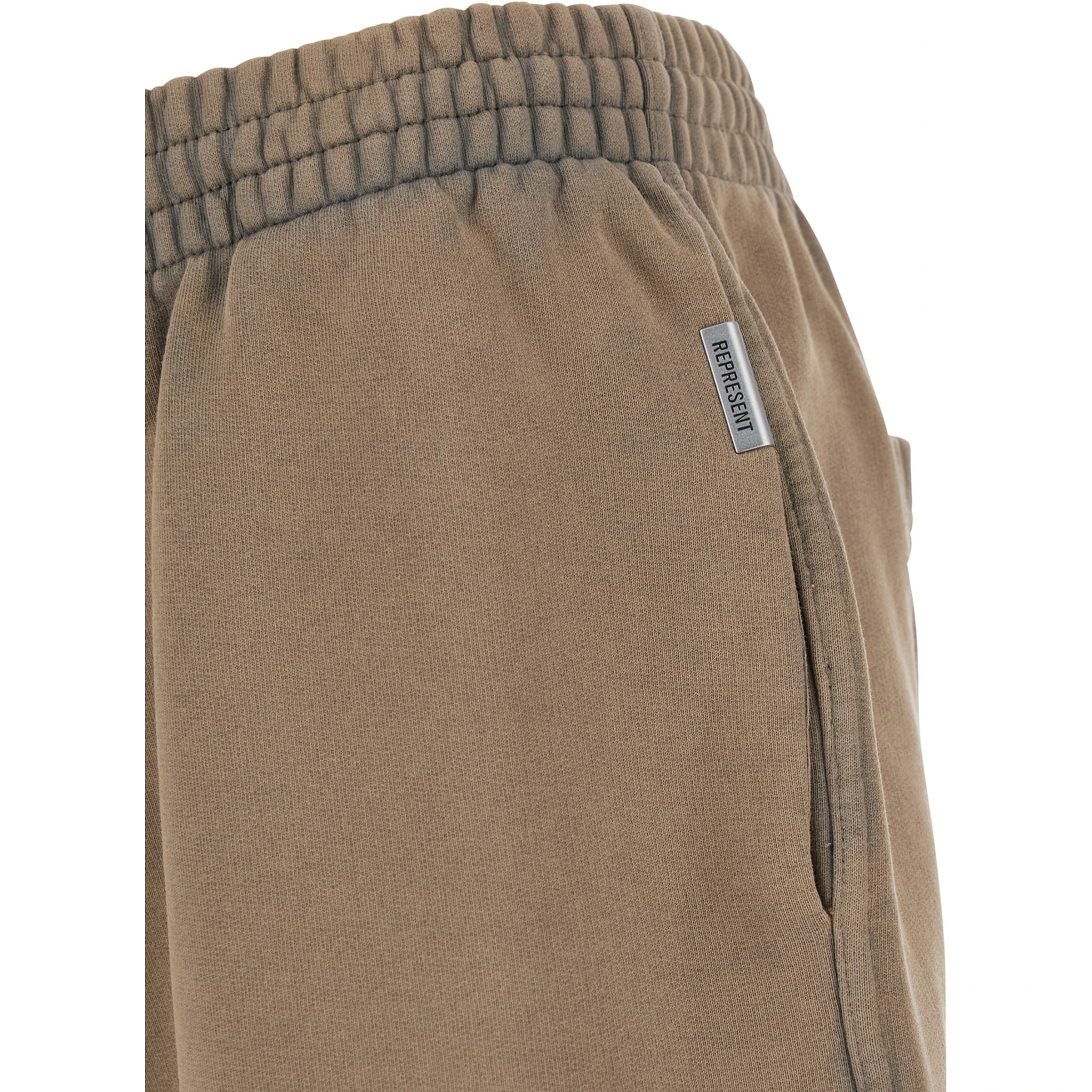 Brown Shorts with Elasticated Waist and Logo Lettering on the Front in Cotton Man