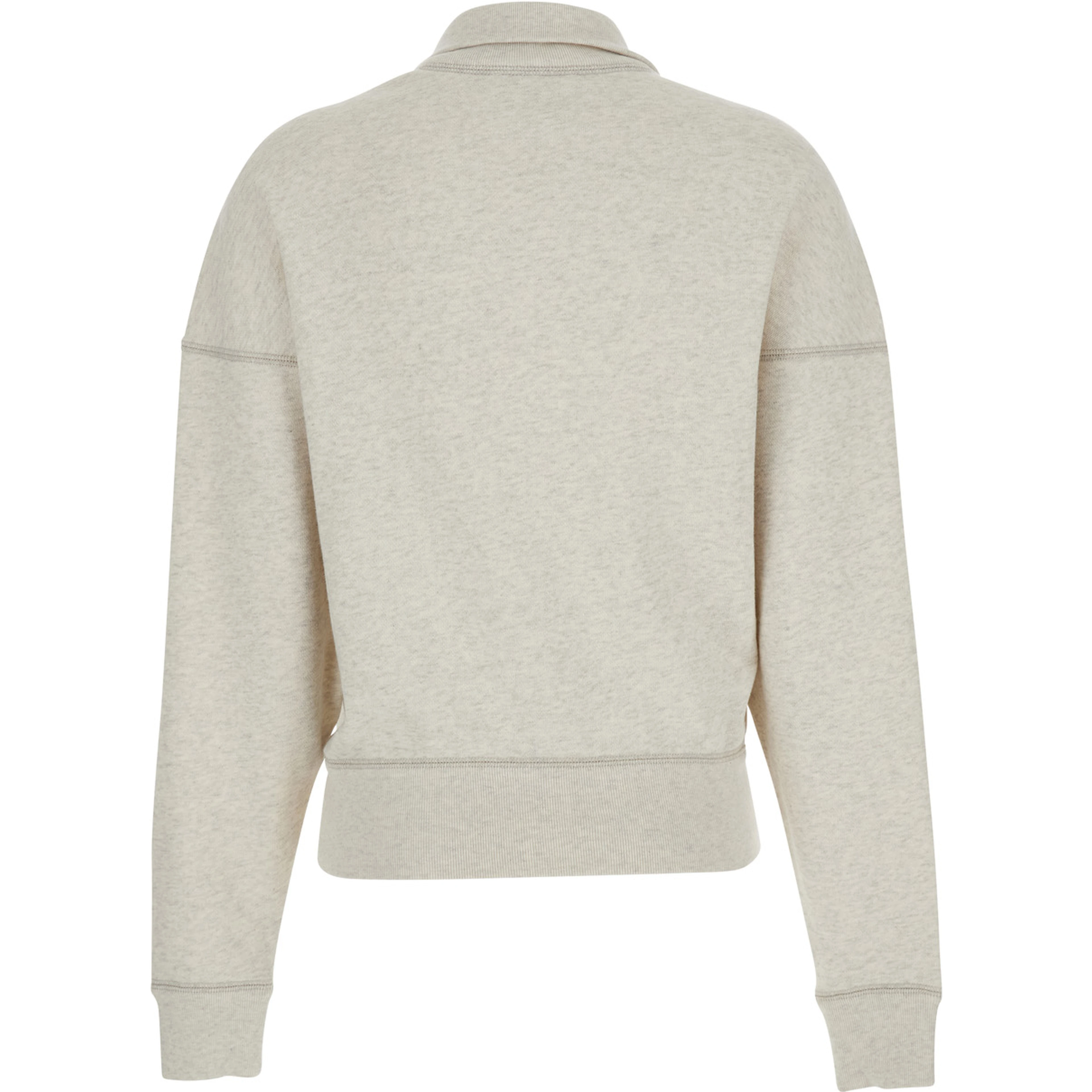 White Sweatshirt with Stand-Up Collar and Logo on the Front in Cotton Blend Woman