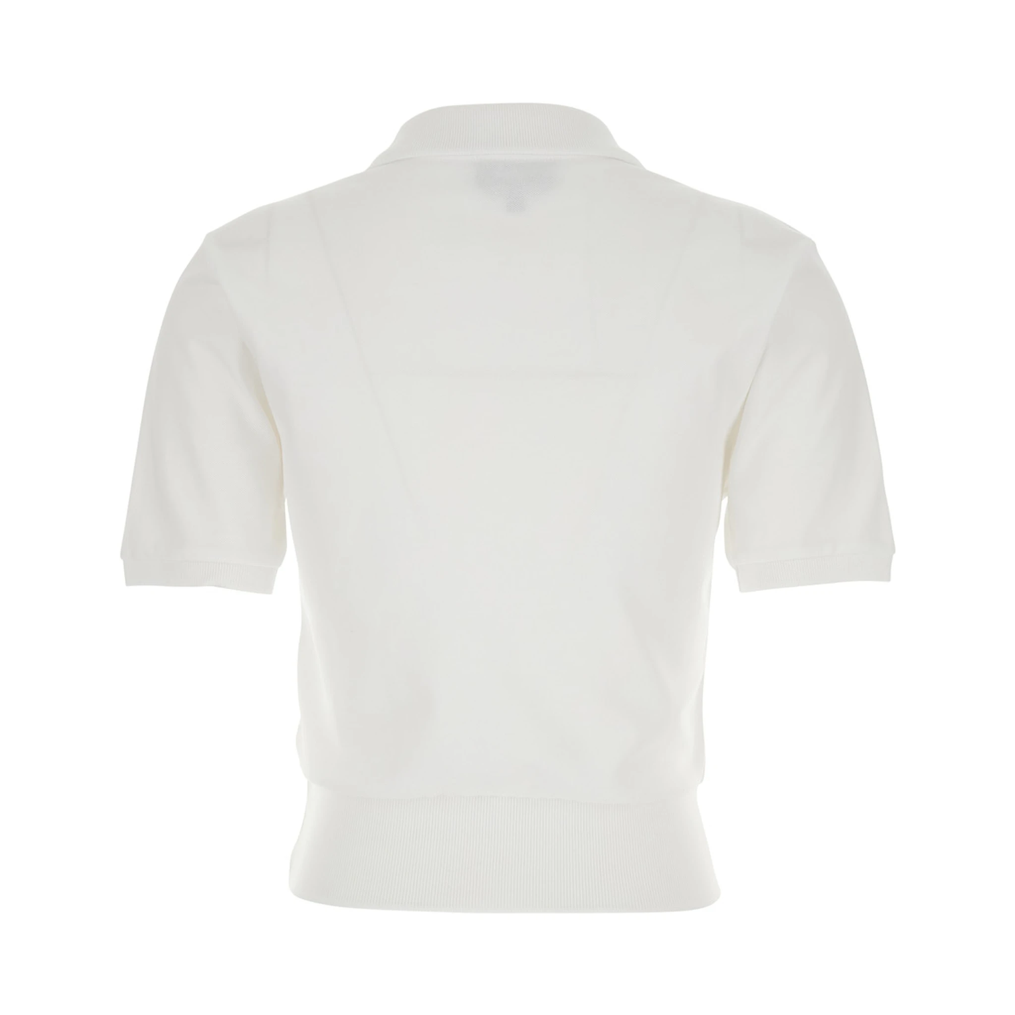 Oceane White Polo Shirt with Classic Collar and Logo Embroidery on the Front in Cotton Woman