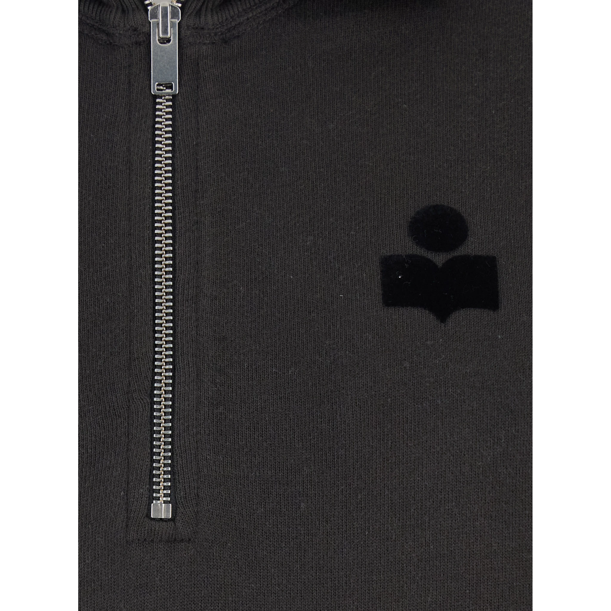 Grey Sweatshirt with Stand-Up Collar and Logo on the Front in Cotton Blend Woman