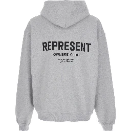 Grey Zip-Up Sweatshirt with Logo on the Front and Back in Cotton Man