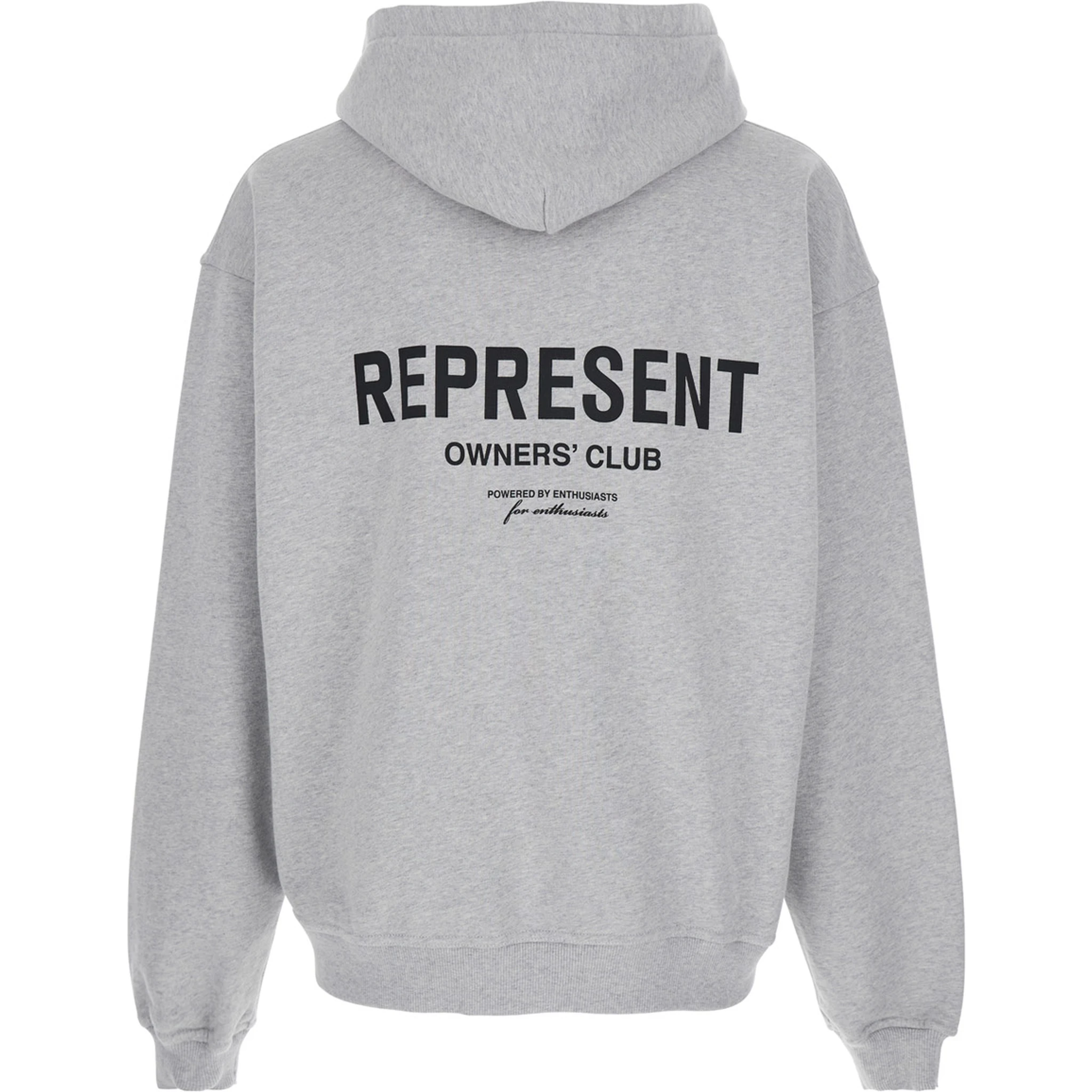 Grey Zip-Up Sweatshirt with Logo on the Front and Back in Cotton Man