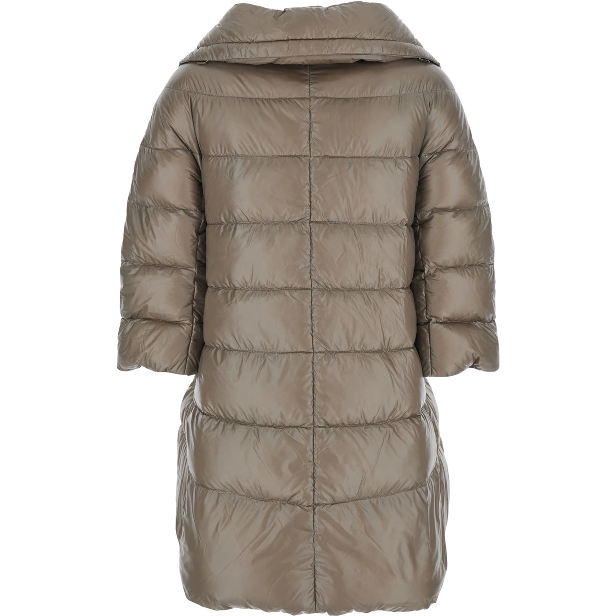 Cleofe Beige Down Jacket with Front Zip Closure in Tech Fabric Woman