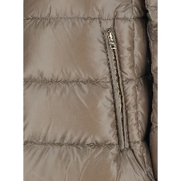 Cleofe Beige Down Jacket with Front Zip Closure in Tech Fabric Woman