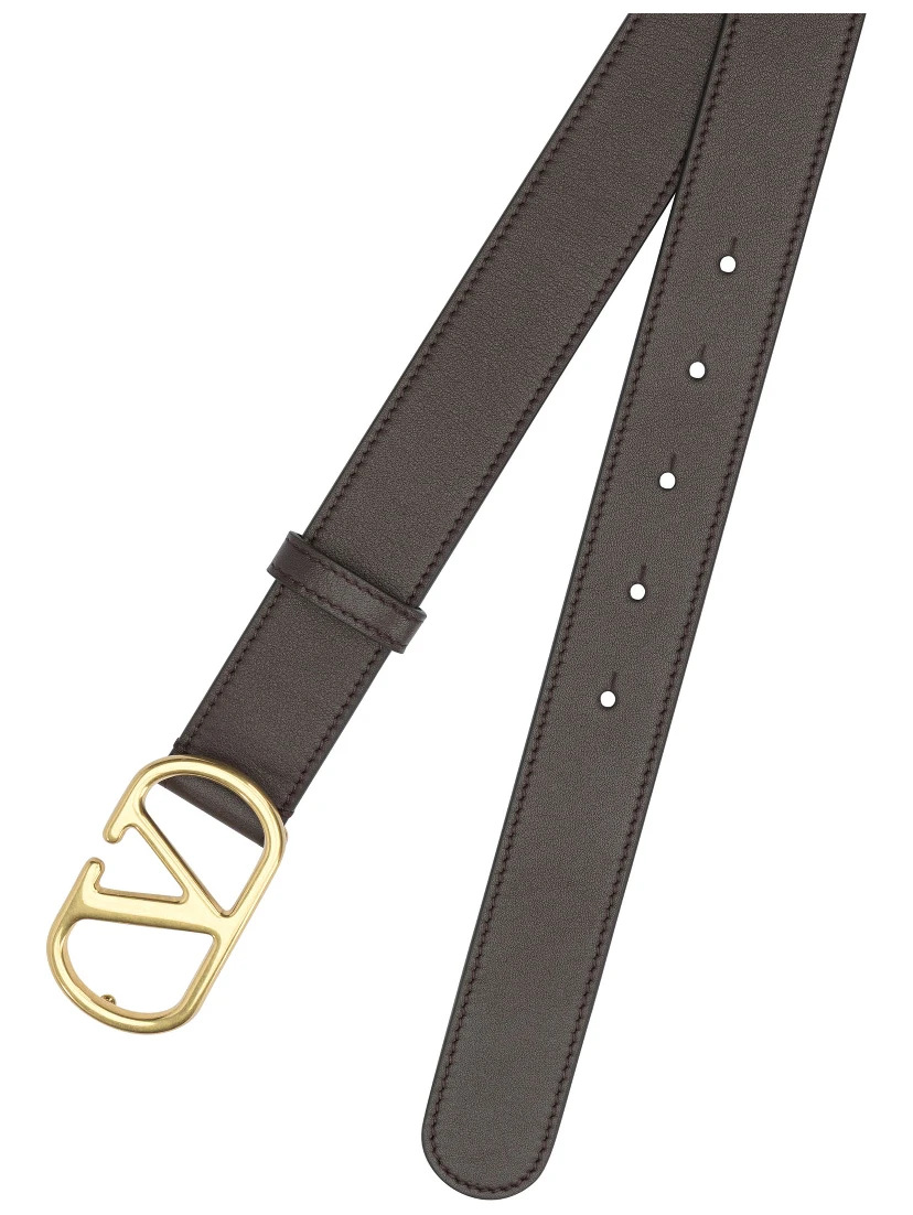 VLogo leather belt