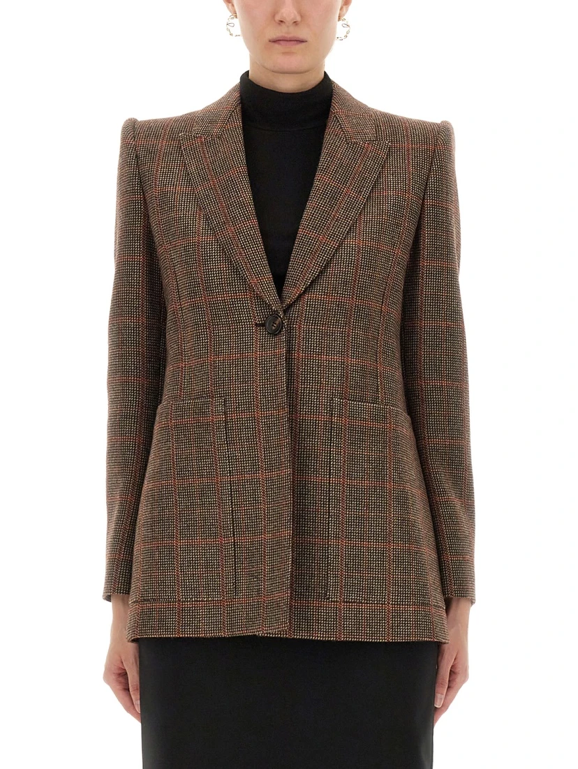PLAID WOOL TAILORED JACKET