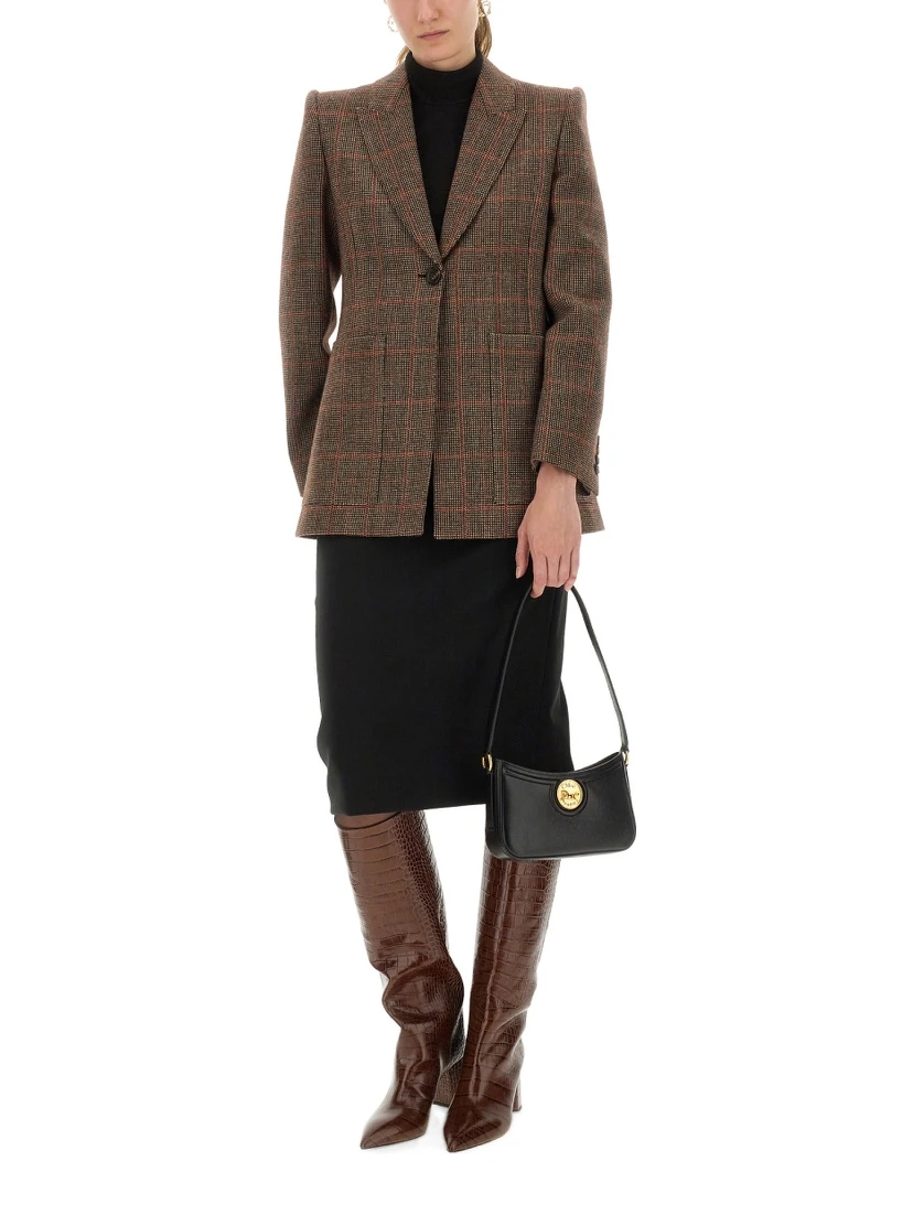 PLAID WOOL TAILORED JACKET