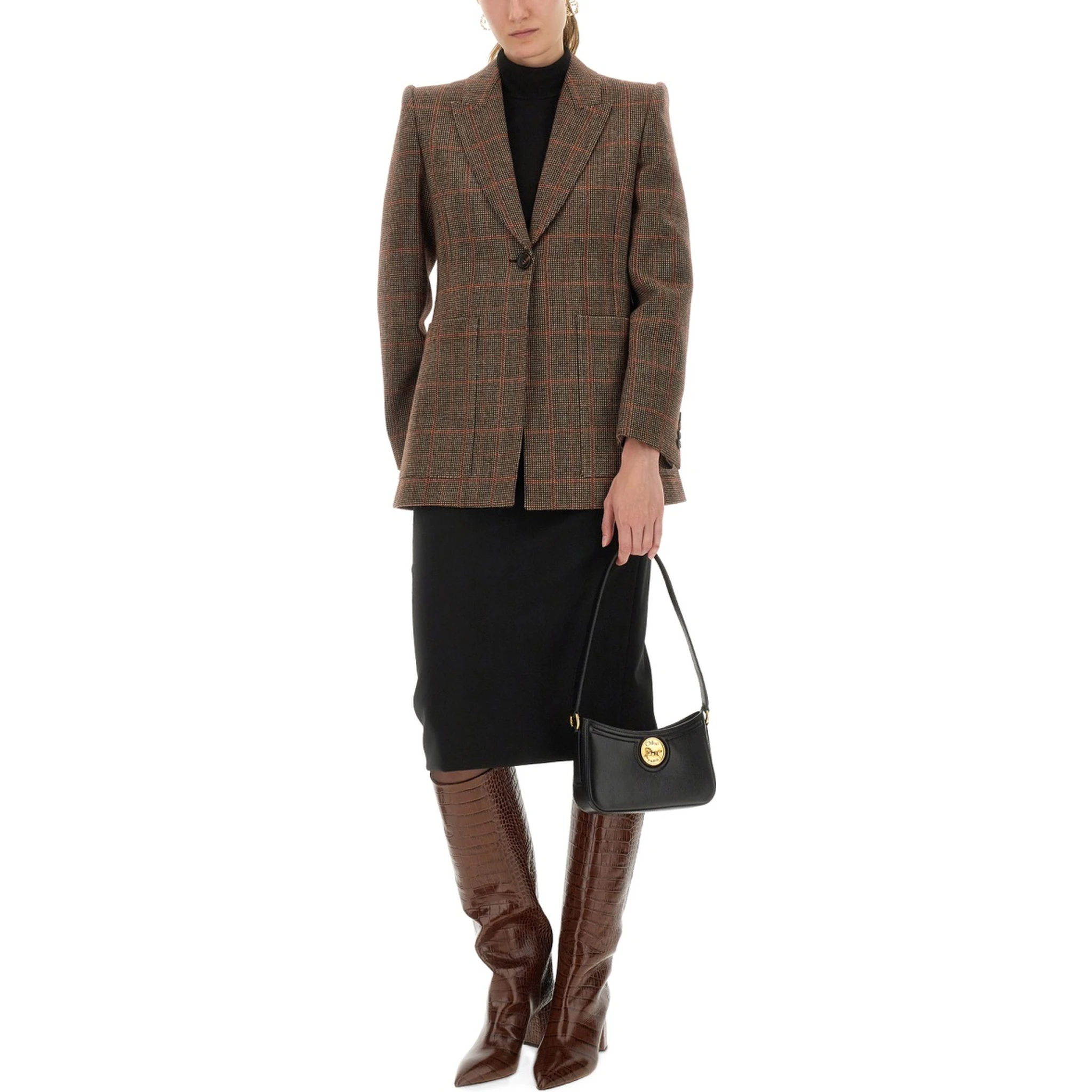 PLAID WOOL TAILORED JACKET