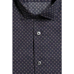 Blue Cotton Men's Slim Fit Shirt